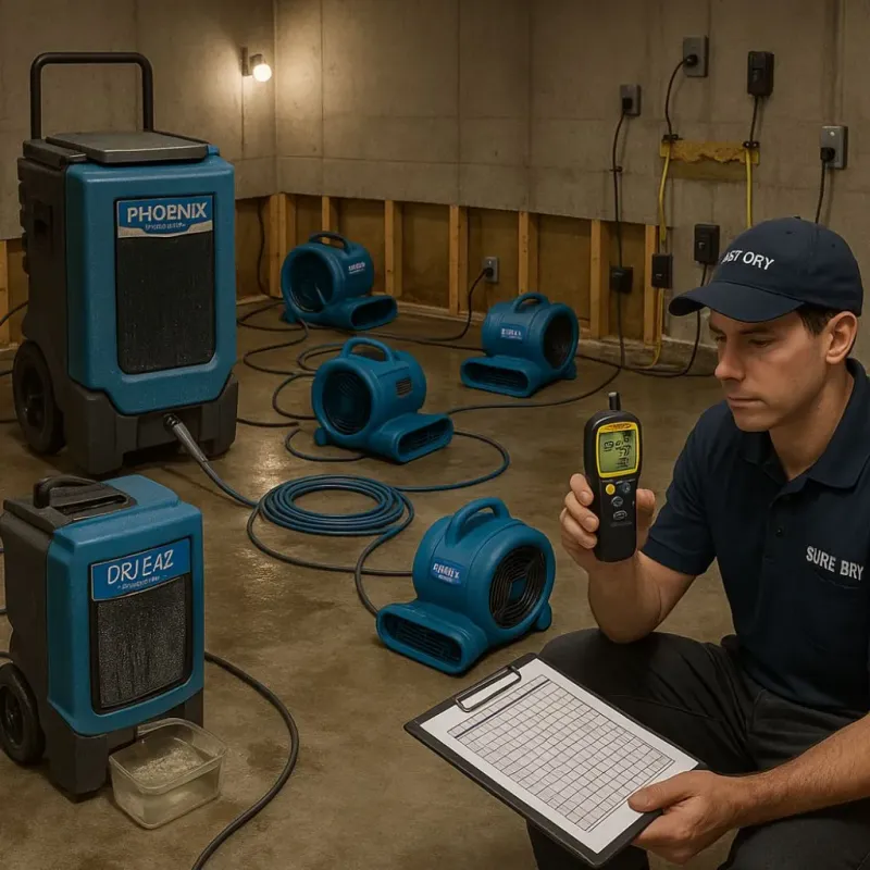 Structural Drying and Dehumidification process in Dalton, OH